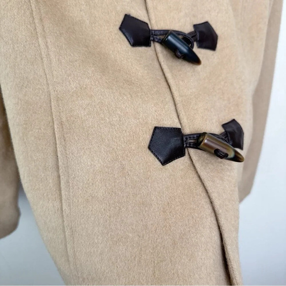 Talbots Womens 12 Pure Camel Hair Brown Short Peacoat Jacket - Picture 12 of 16